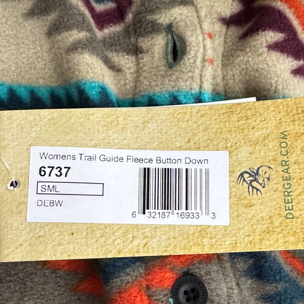 Legendary Whitetails Turquoise & Tan Aztec Fleece Shirt - Picture 6 of 6